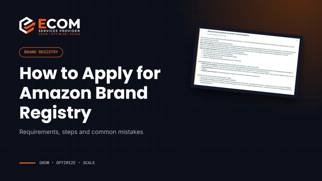 How to apply for Amazon Brand Registry step by step